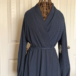 Nordstrom/Superfoxx Navy Polka Dot Maxi Dress